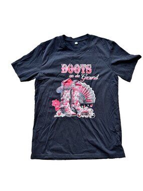 NEW Boots On The Ground Western Cowboy Boot Graphic T-Shirt Black Unisex Medium